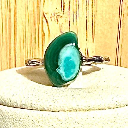 Bague en acier et pierre semi précieuse (1)