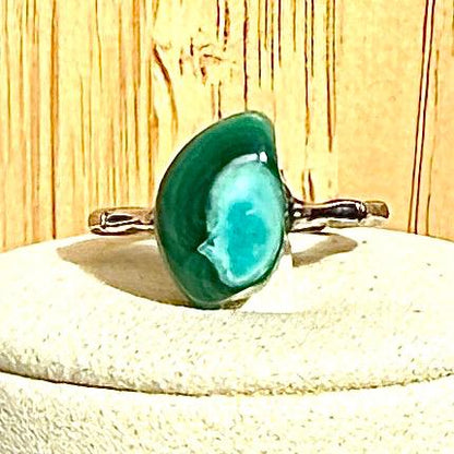 Bague en acier et pierre semi précieuse (1)