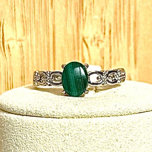 Bague en acier et pierre semi précieuse (1)
