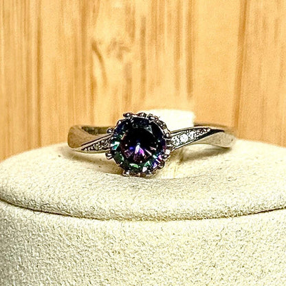 Bague en topaze mystique pierre semi précieuse