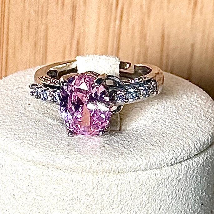 Bague zirconium rose