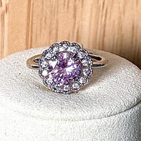 Bague zirconium rose