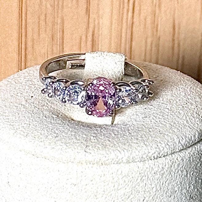 Bague zirconium rose