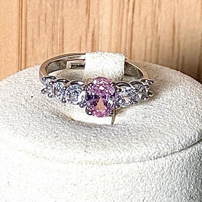Bague zirconium rose