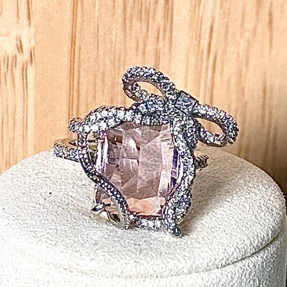 Bague zirconium rose