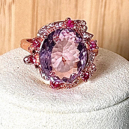 Bague zirconium rose
