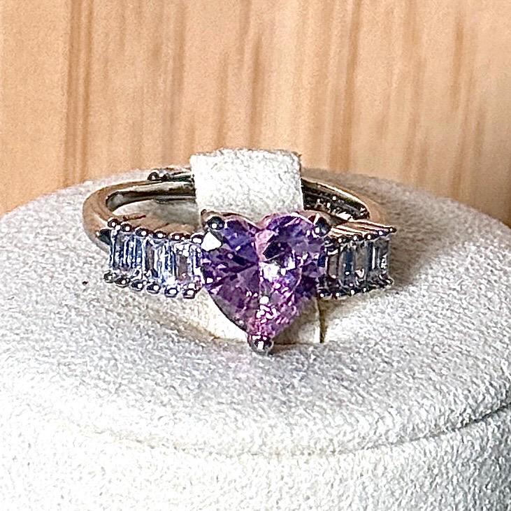 Bague zirconium rose