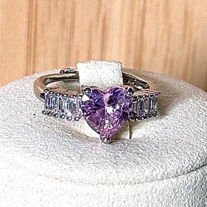 Bague zirconium rose