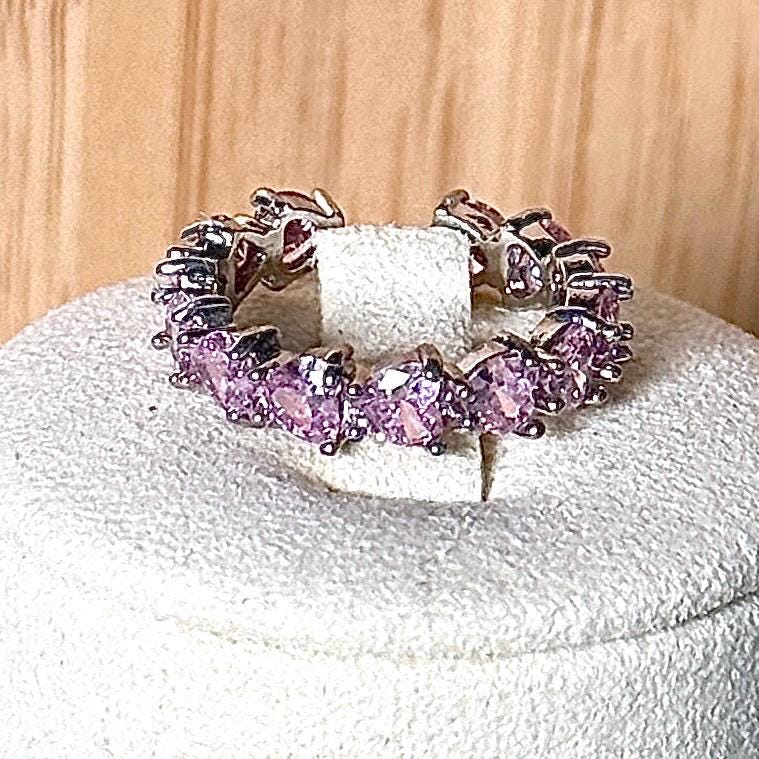 Bague zirconium rose