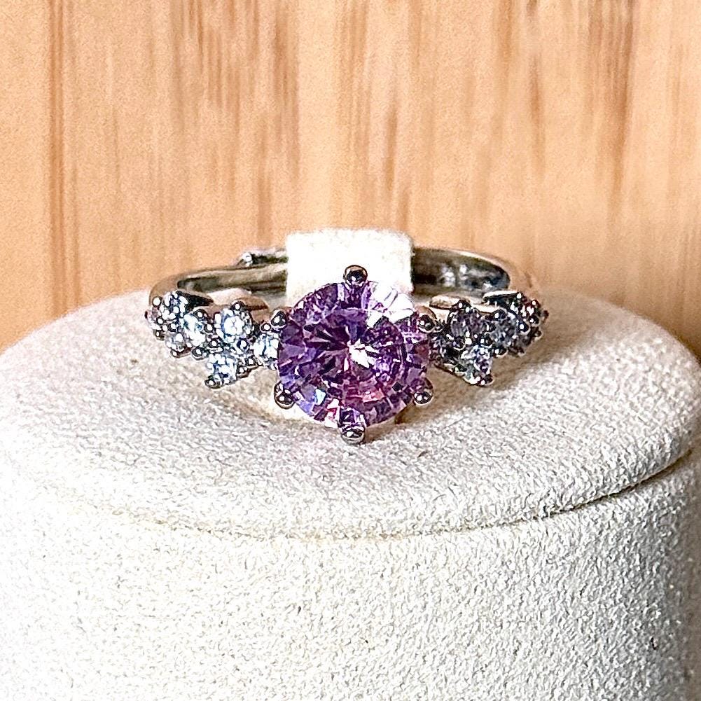 Bague zirconium rose