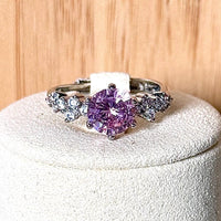 Bague zirconium rose
