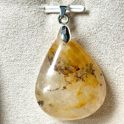 Pendentif en agate dentritique pierre naturelle