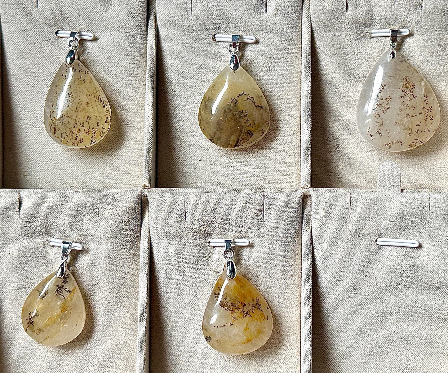 Pendentif en agate dentritique pierre naturelle