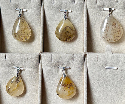 Pendentif en agate dentritique pierre naturelle