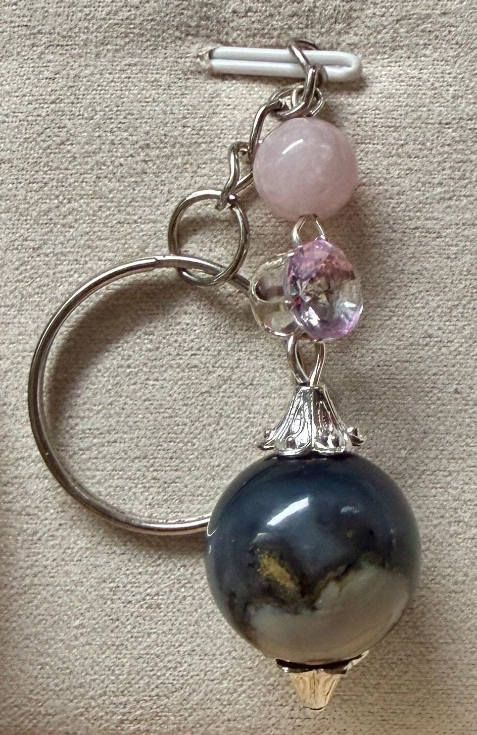 Porte clefs pendulum pierre semi précieuse