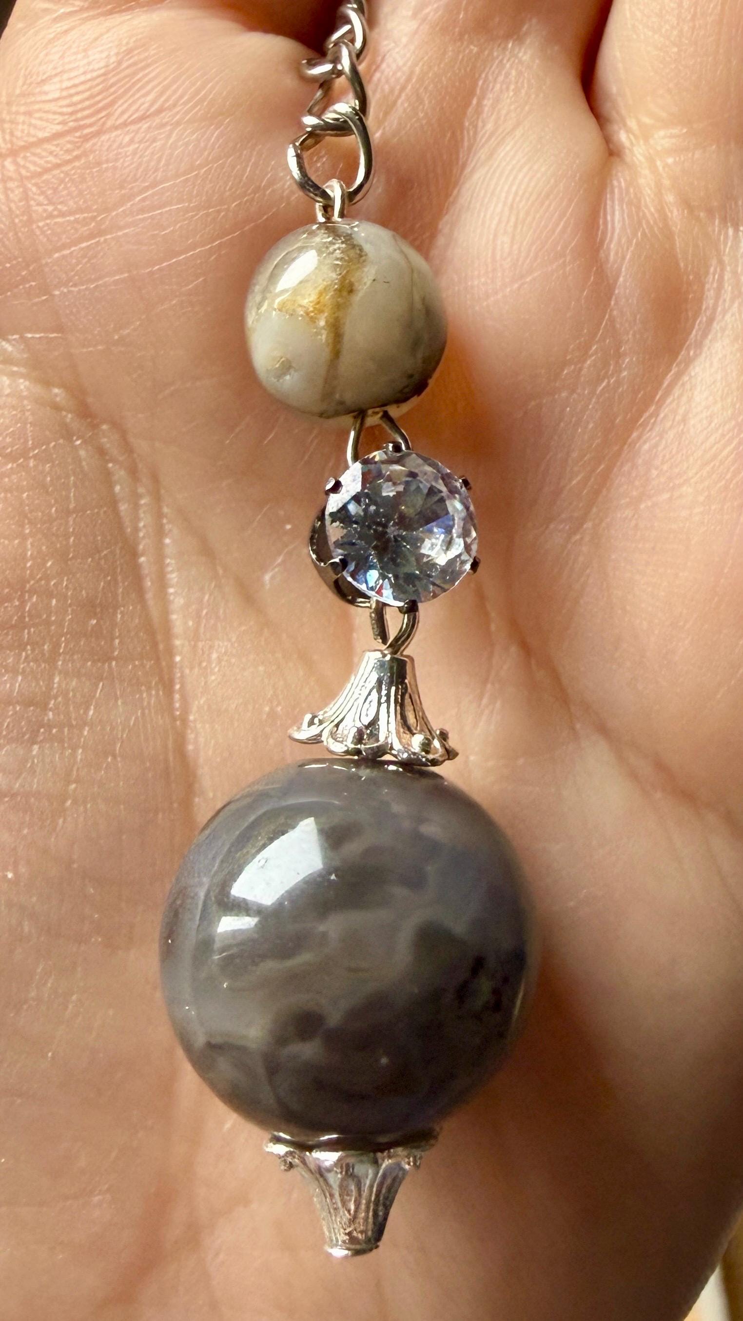 Porte clefs pendulum pierre semi précieuse