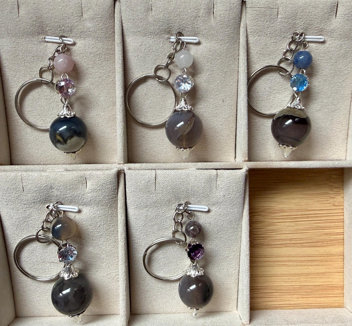 Porte clefs pendulum pierre semi précieuse