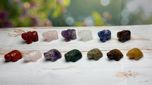 Mini figurine animaux en pierre semi précieuses