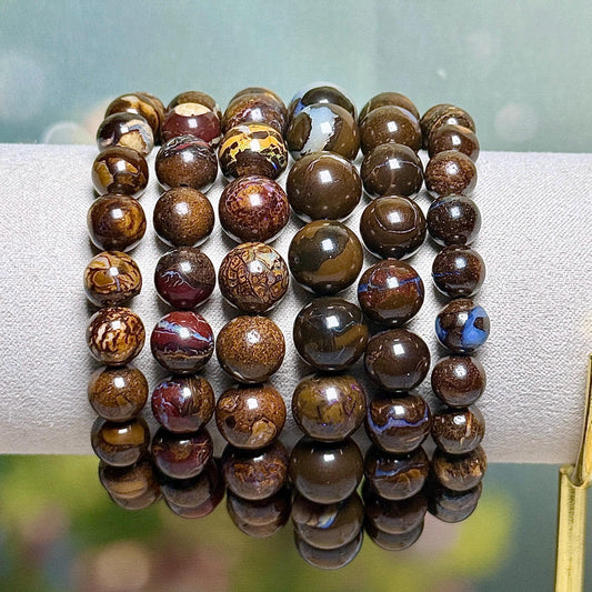 Bracelet en opale boulder australienne pierre naturelle semi précieuse