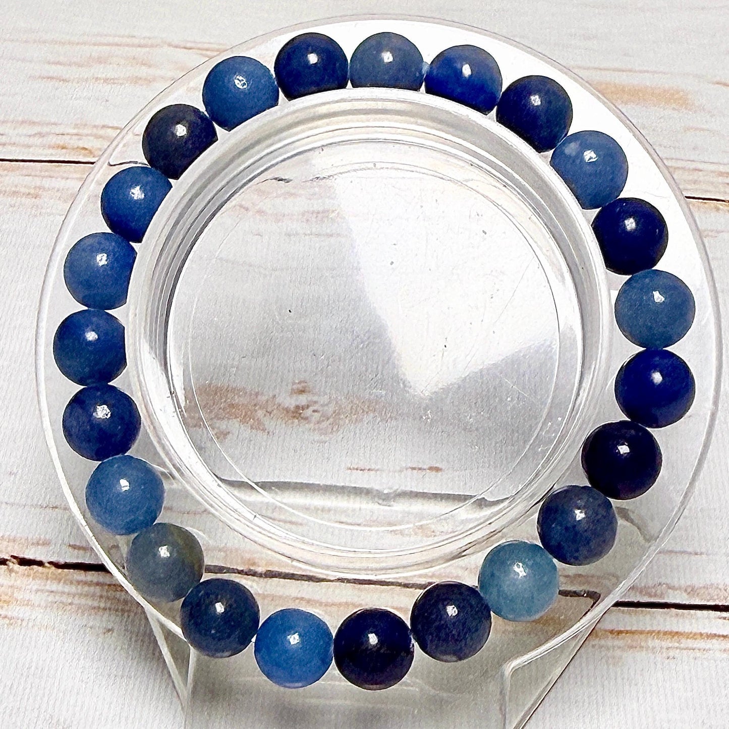 Bracelet perles rondes pierre naturelle semi précieuse