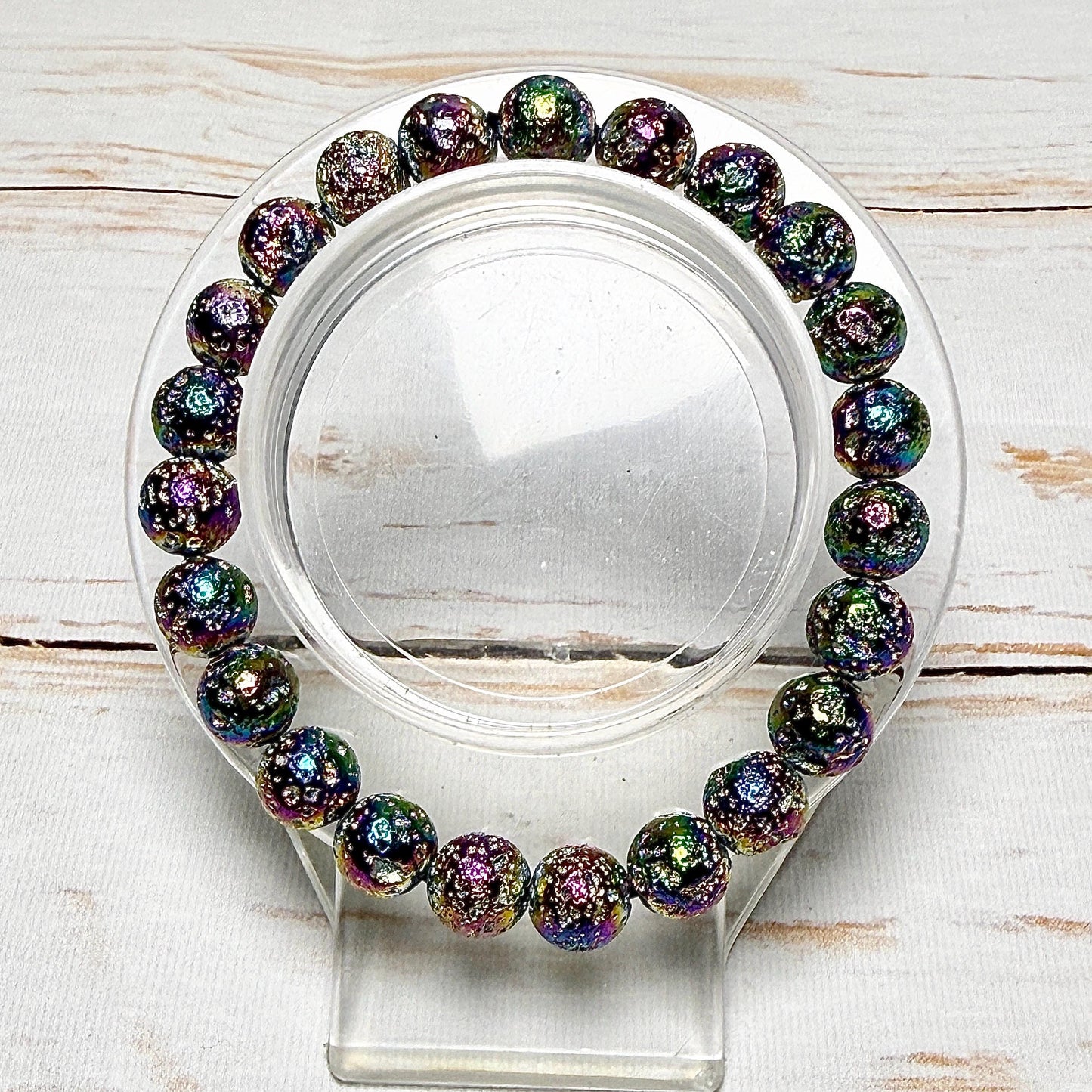 Bracelet perles rondes pierre naturelle semi précieuse