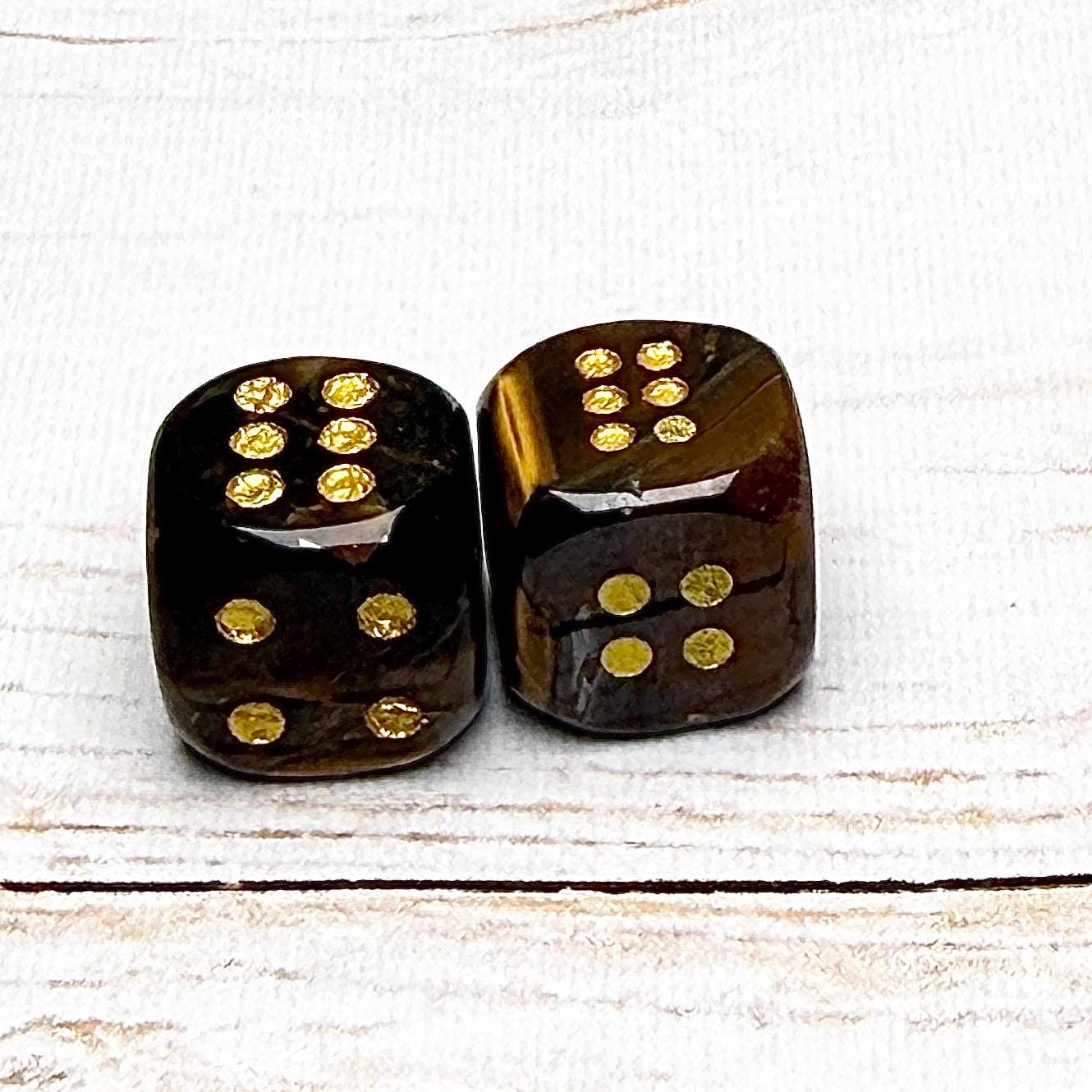 Dès en pierre semi précieuses (lot de 2)