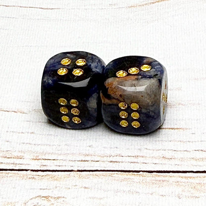 Dès en pierre semi précieuses (lot de 2)
