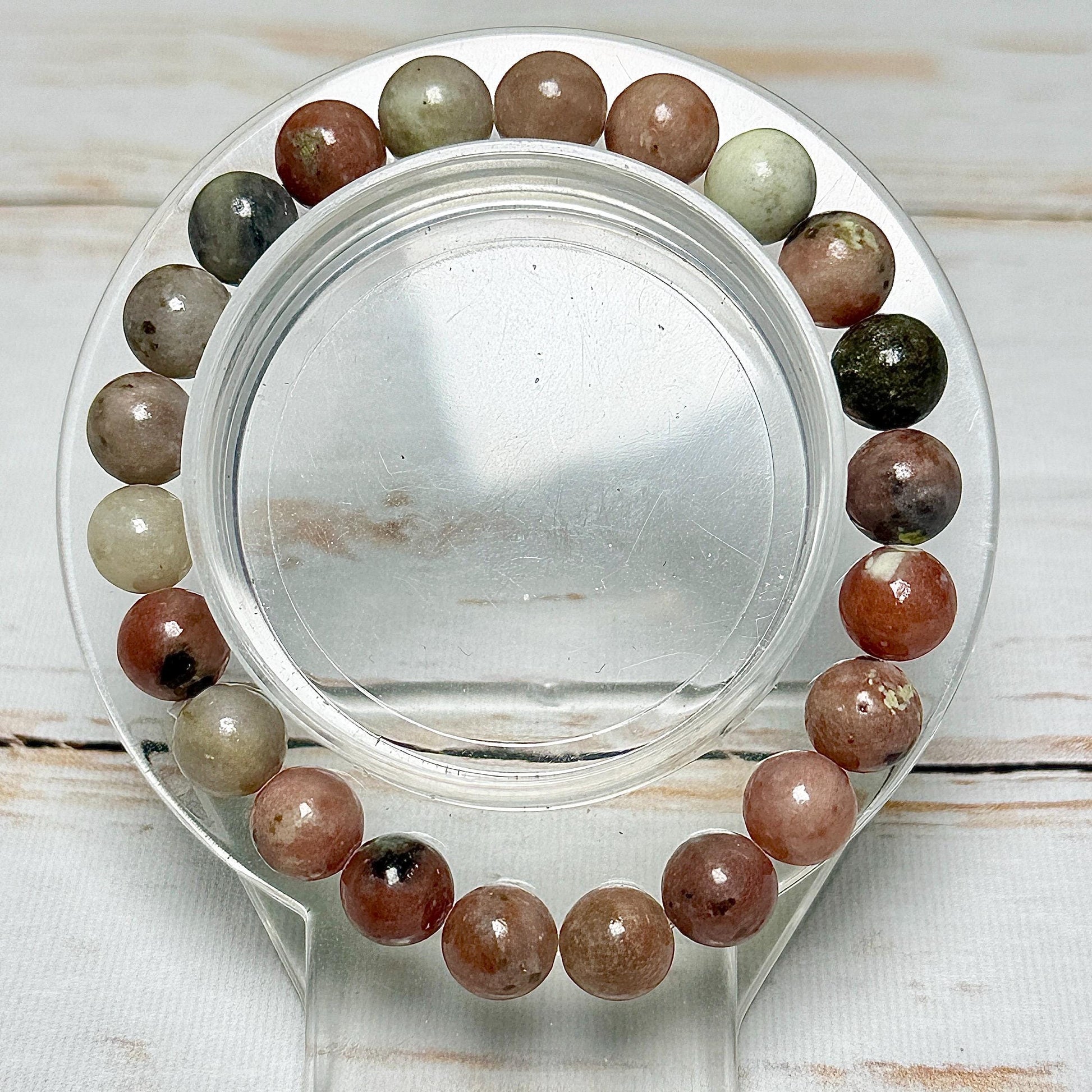Bracelet perles rondes pierre naturelle semi précieuse