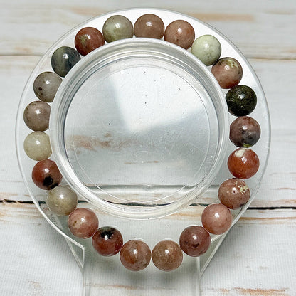 Bracelet perles rondes pierre naturelle semi précieuse