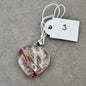 Pendentif cœur en quartz hematoide - quartz de feu pierre naturelle semi précieuse