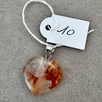 Pendentif cœur en quartz hematoide - quartz de feu pierre naturelle semi précieuse