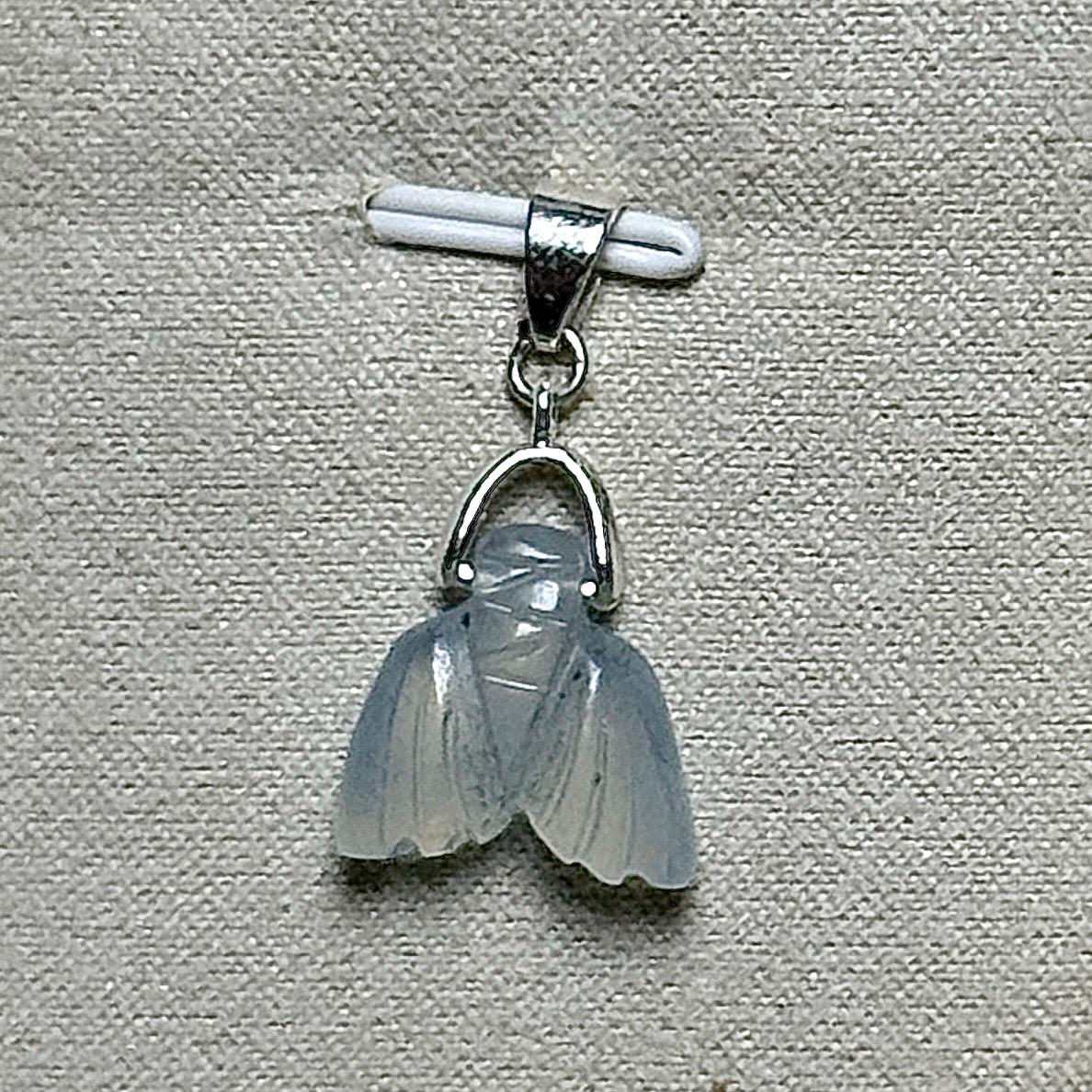 Pendentif queue de sirène en aigue marine pierre naturelle semi précieuse