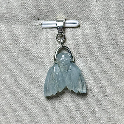 Pendentif queue de sirène en aigue marine pierre naturelle semi précieuse