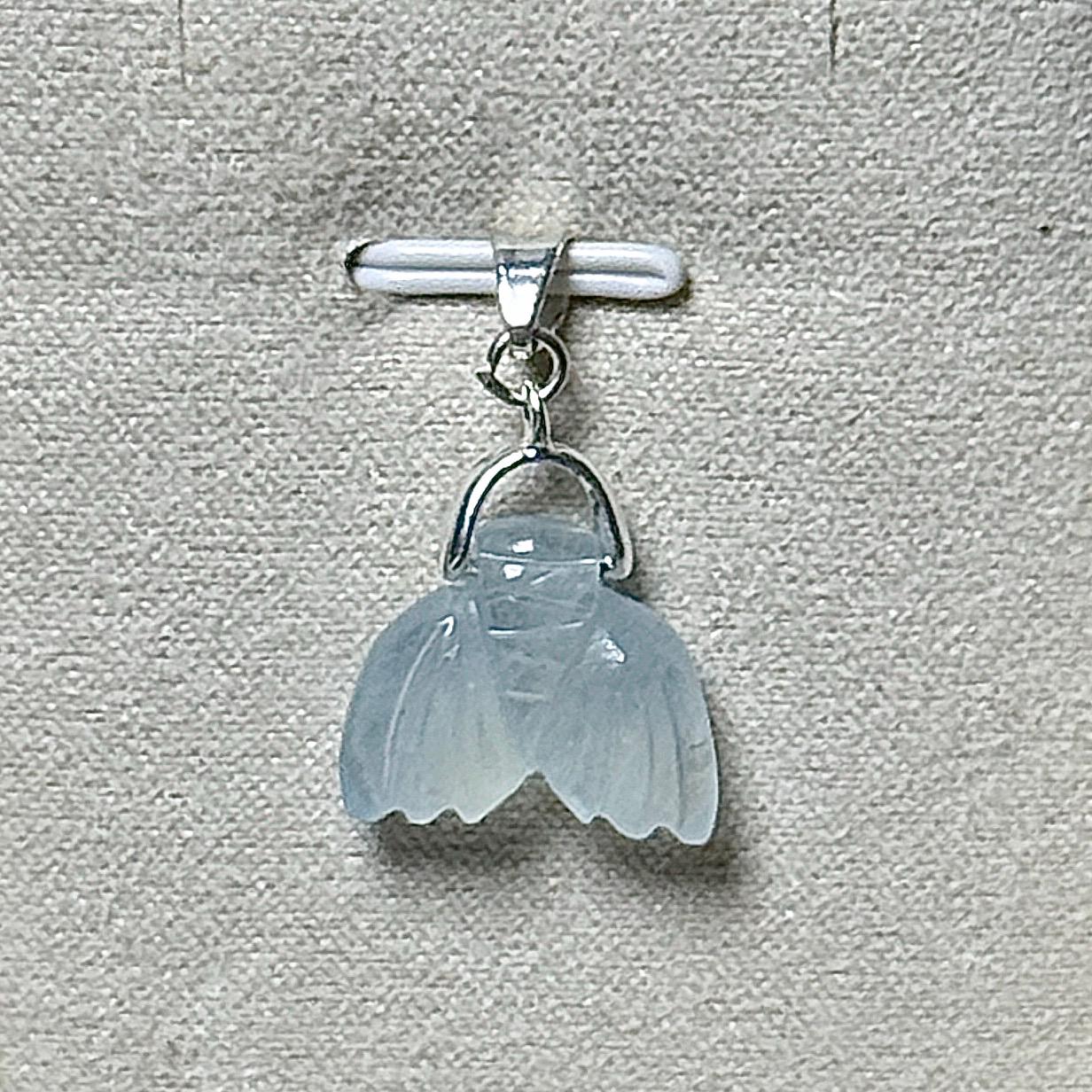 Pendentif queue de sirène en aigue marine pierre naturelle semi précieuse
