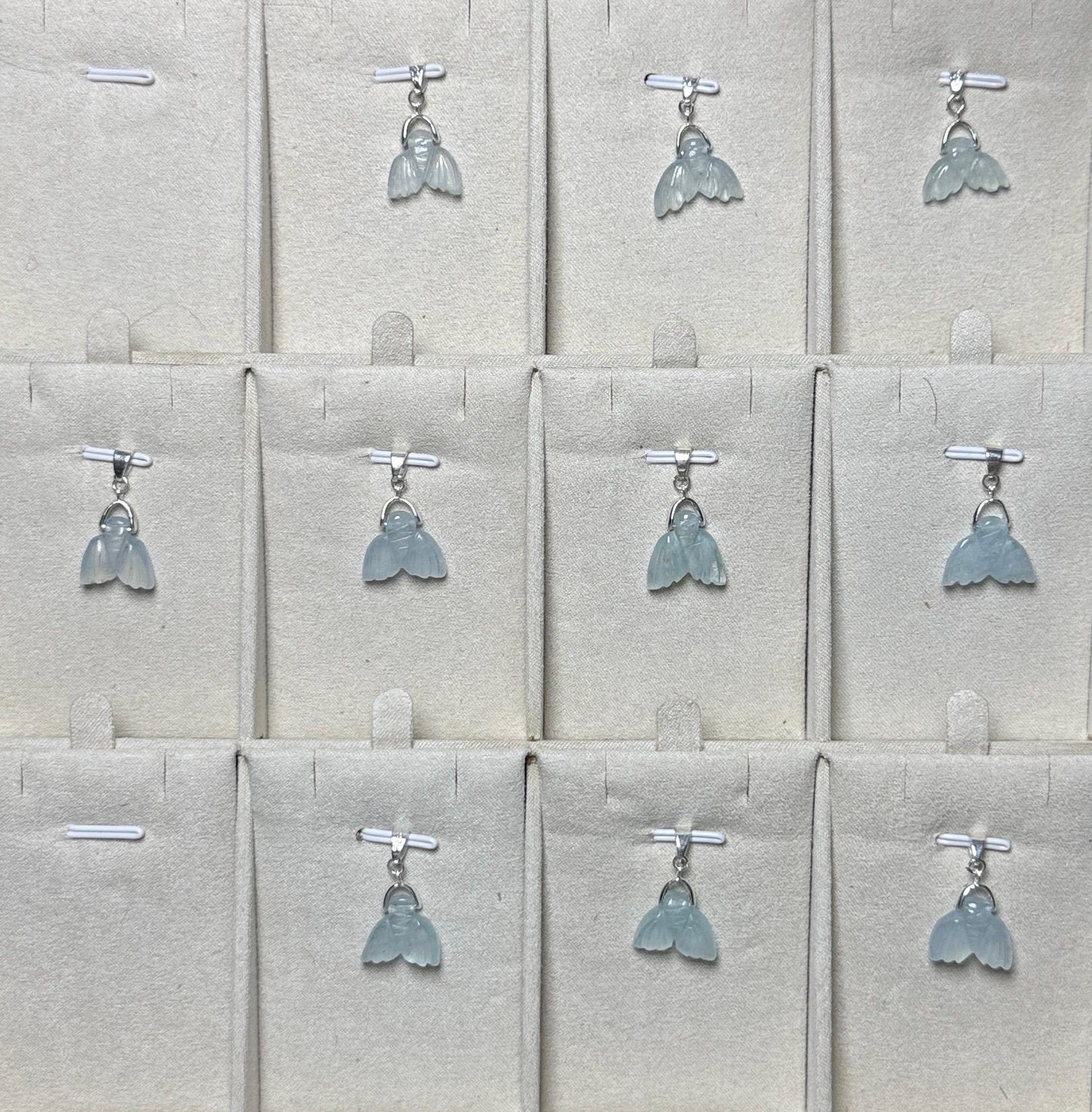 Pendentif queue de sirène en aigue marine pierre naturelle semi précieuse