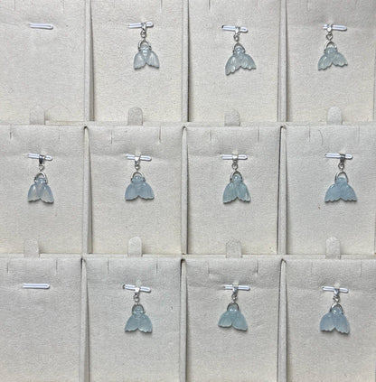 Pendentif queue de sirène en aigue marine pierre naturelle semi précieuse