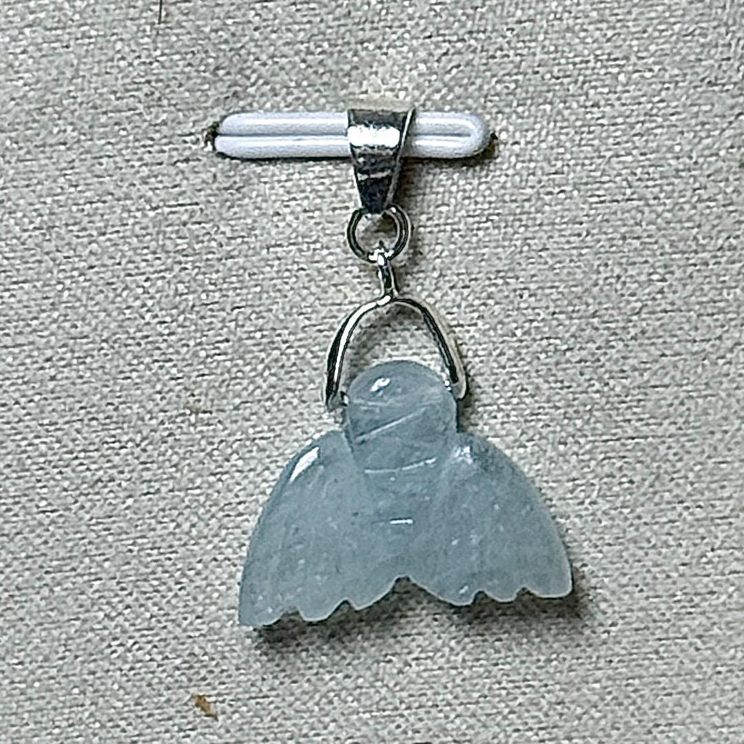 Pendentif queue de sirène en aigue marine pierre naturelle semi précieuse