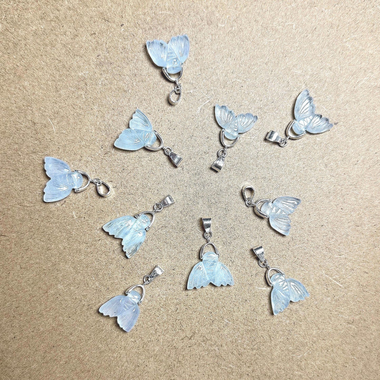 Pendentif queue de sirène en aigue marine pierre naturelle semi précieuse