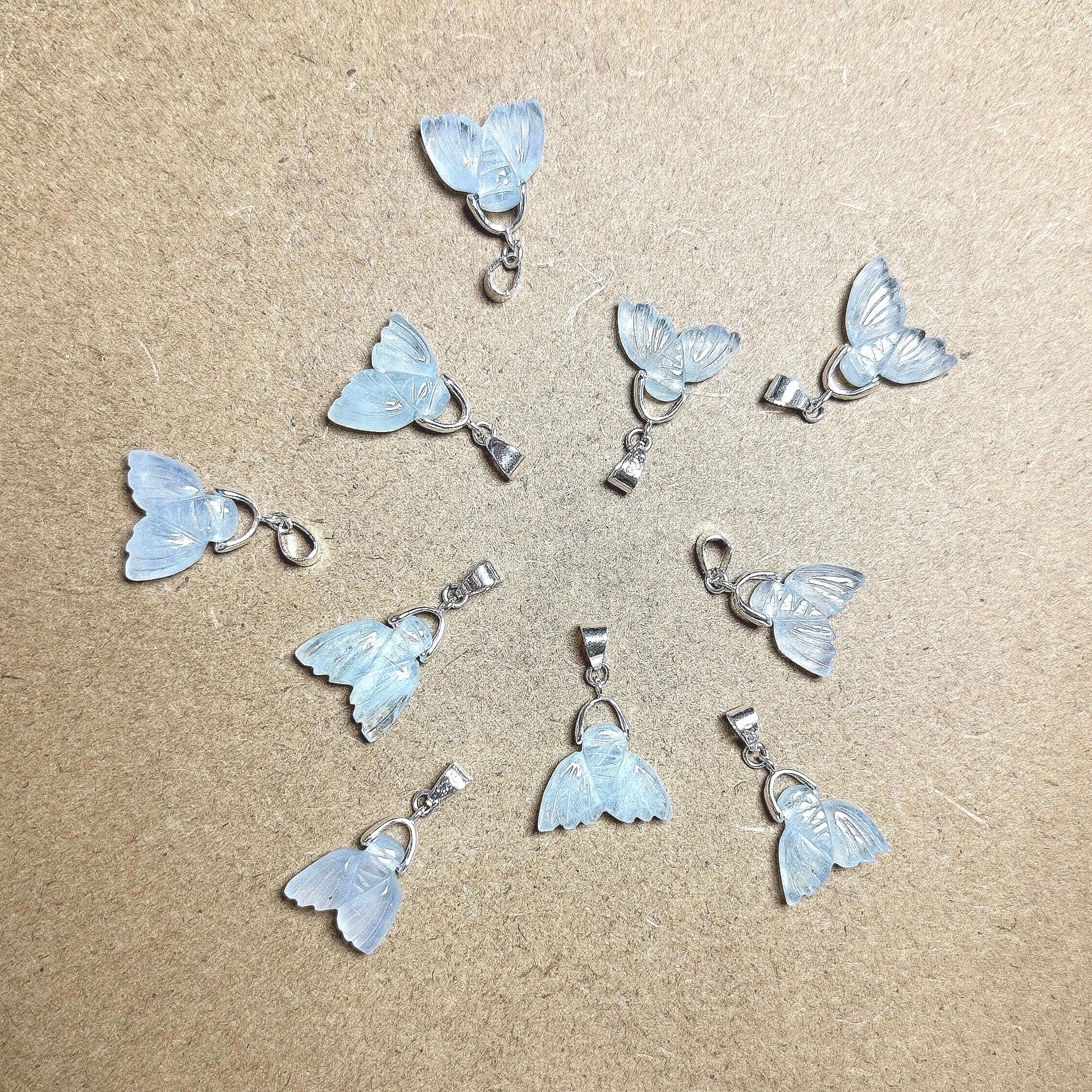 Pendentif queue de sirène en aigue marine pierre naturelle semi précieuse