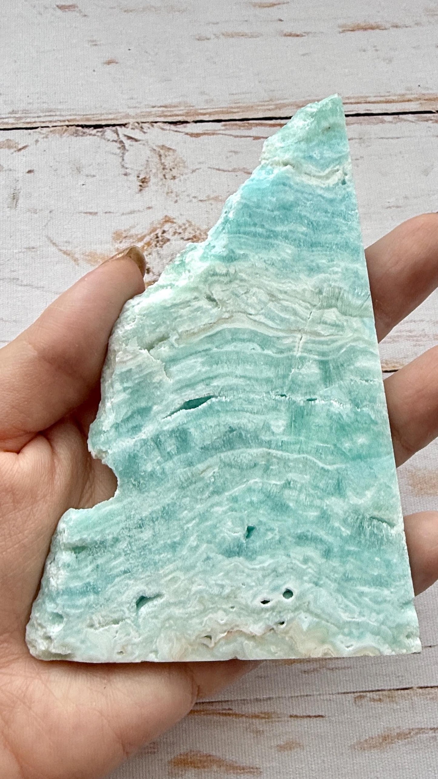 Tranche d’hemimophite bleu pierre naturelle semi précieuse