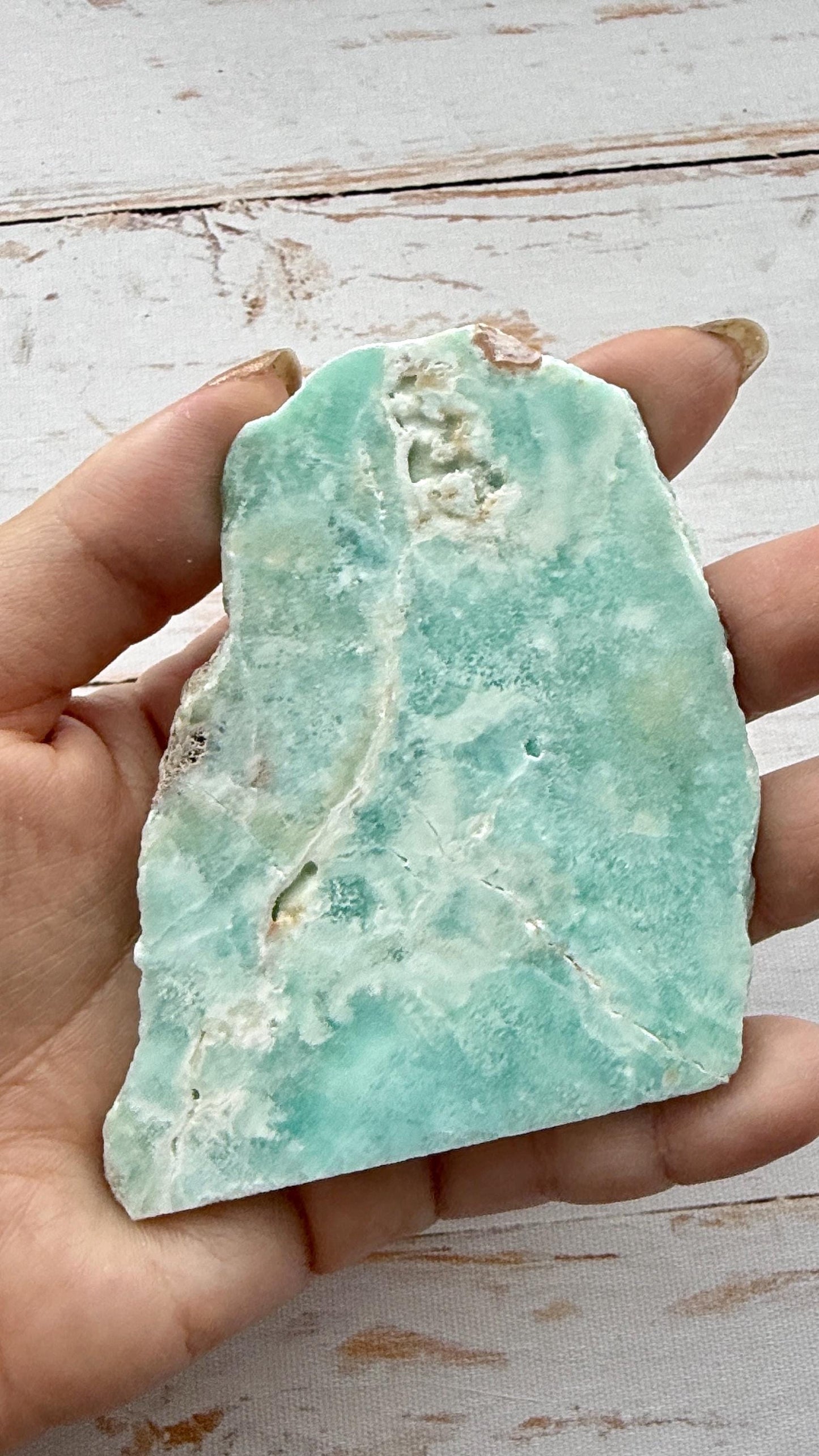 Tranche d’hemimophite bleu pierre naturelle semi précieuse