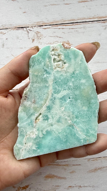 Tranche d’hemimophite bleu pierre naturelle semi précieuse