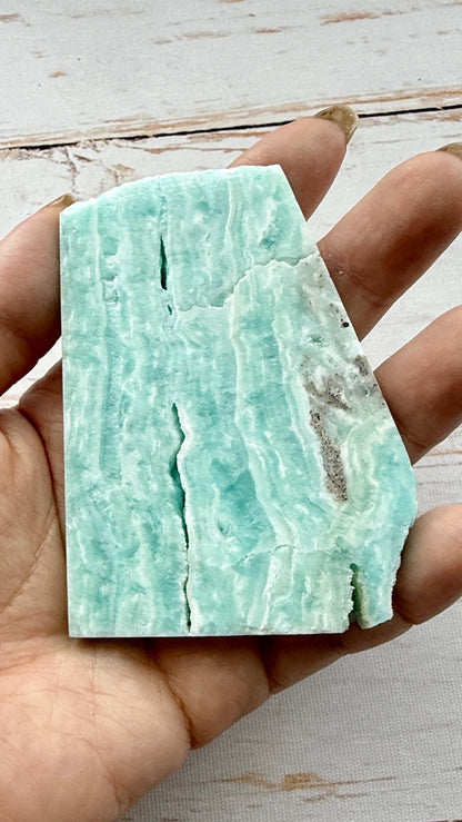 Tranche d’hemimophite bleu pierre naturelle semi précieuse