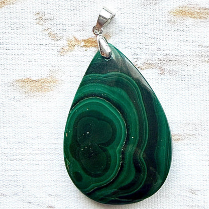 Pendentif malachite pierre semi précieuse