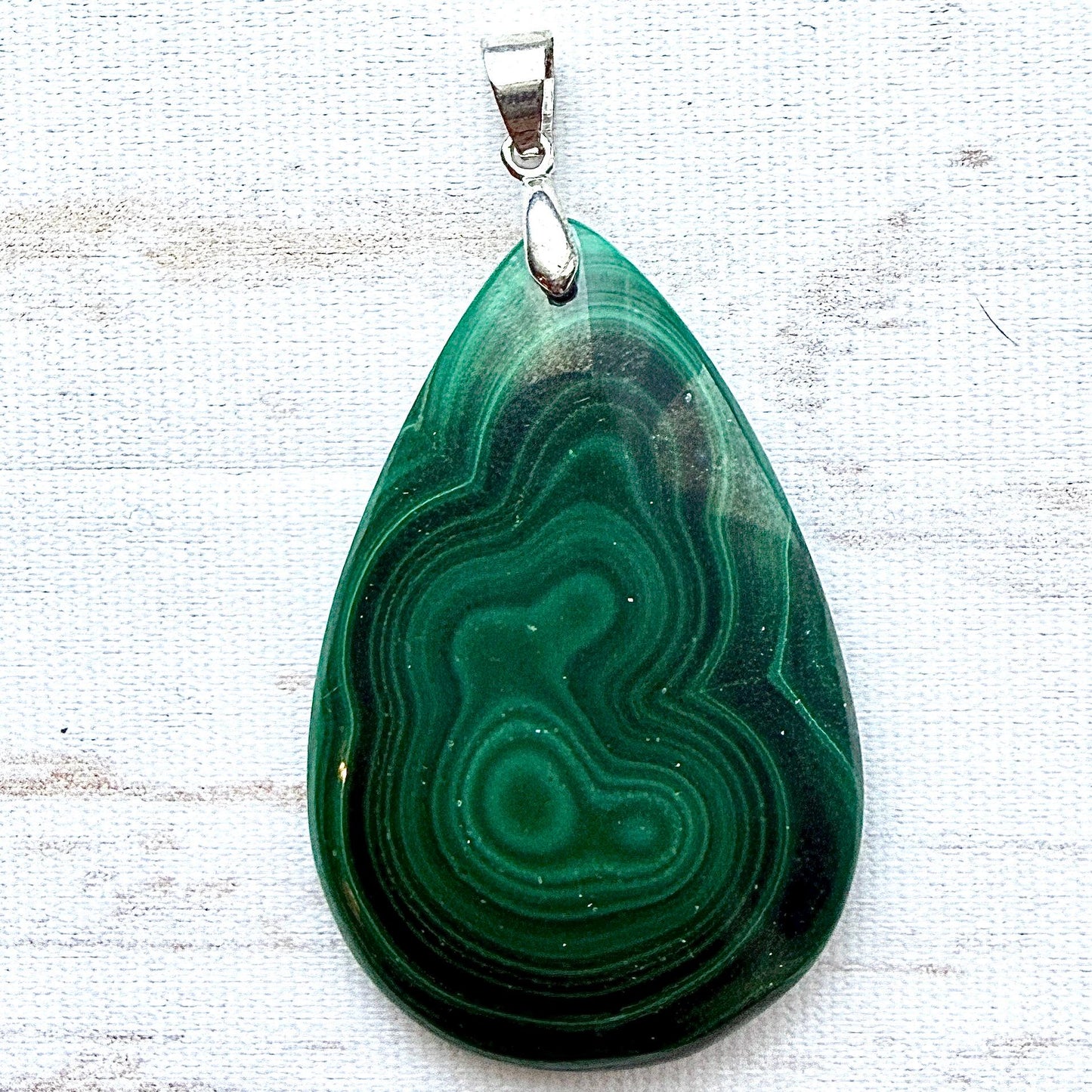 Pendentif malachite pierre semi précieuse