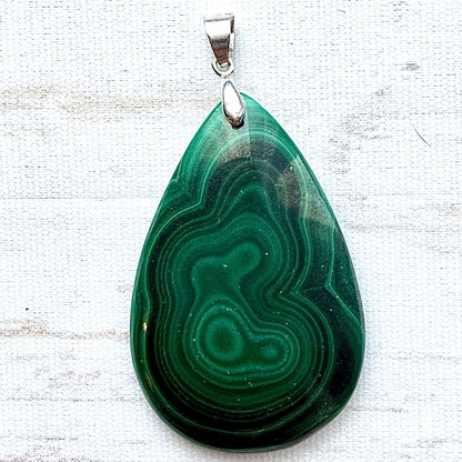 Pendentif malachite pierre semi précieuse