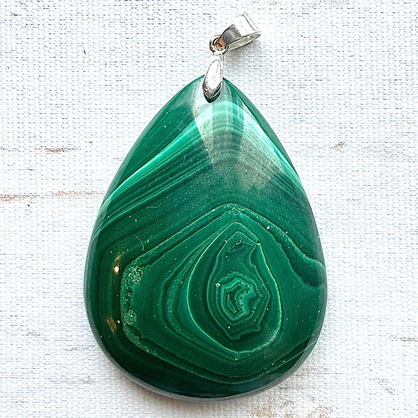 Pendentif malachite pierre semi précieuse