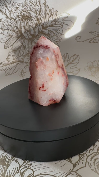 Tour quartz rouge druzy pierre semi précieuse