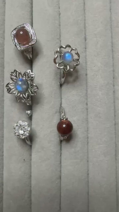 Bague anti-stress pierre naturelle semi precieuse